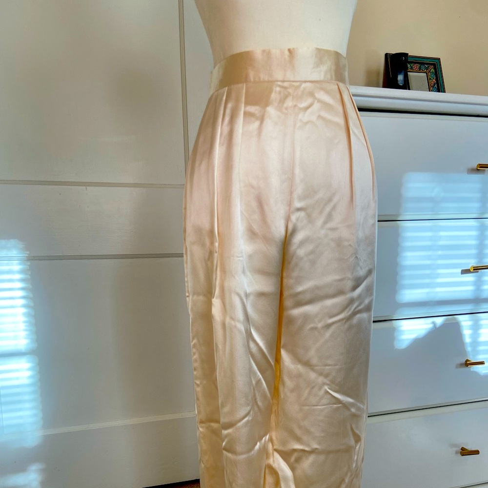 Escada Couture High Waisted Vintage Silk Pants
